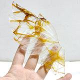 Unique Hematoid Quartz Golden Fire Quartz Wing Carving With Stand -Wholesale Crystals