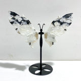 Unique India Moonstone Butterfly Wing Carving With Stand - Wholesale Crystals