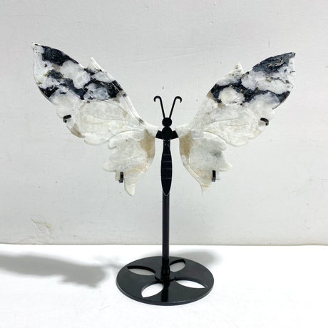 Unique India Moonstone Butterfly Wing Carving With Stand - Wholesale Crystals