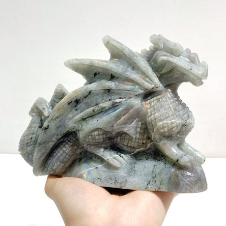 Unique Labradorite Flying Dragon Castle Carving - Wholesale Crystals