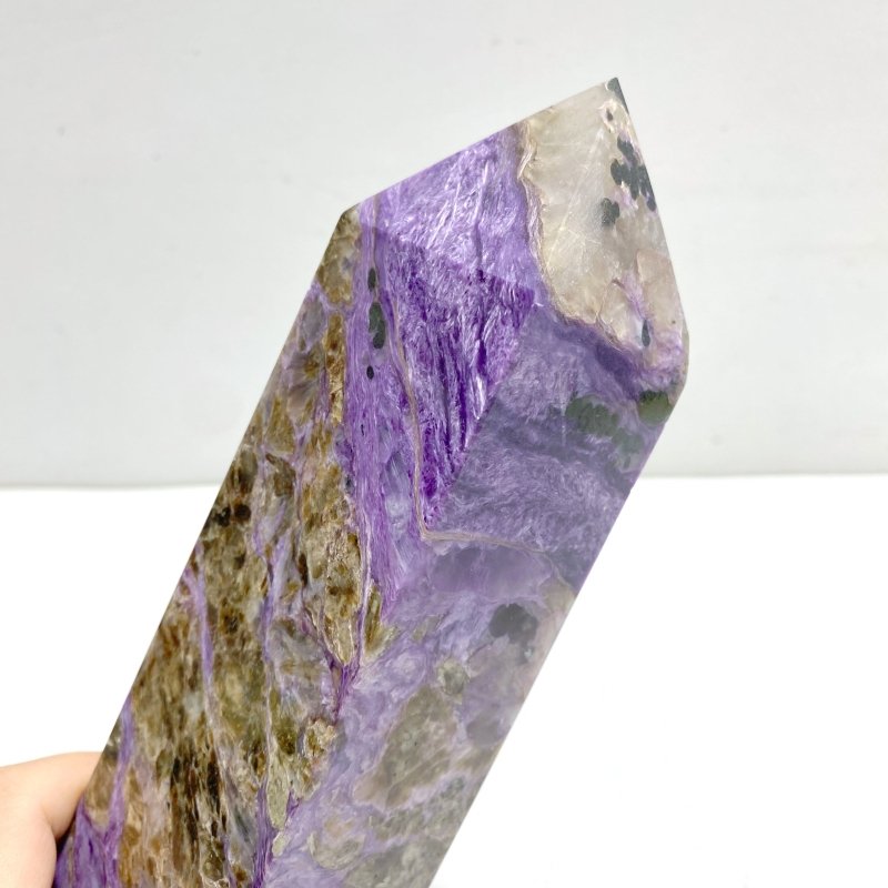 Unique Large Charoite Four - sided Point 1 - Wholesale Crystals