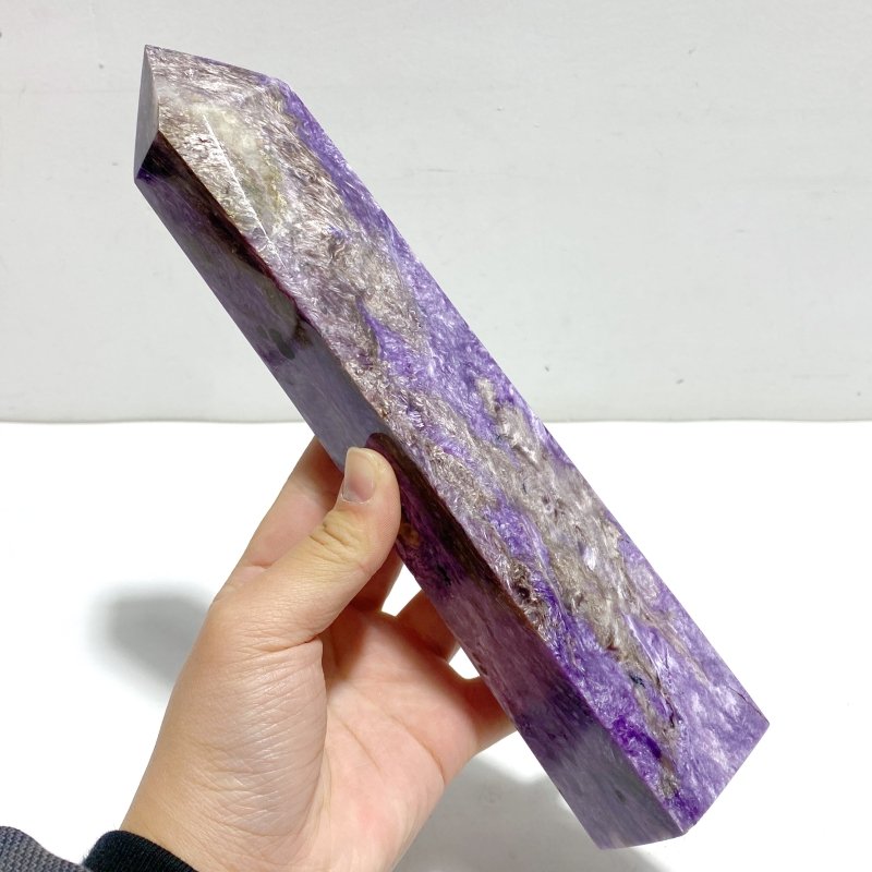 Unique Large Charoite Four - sided Point 3 - Wholesale Crystals