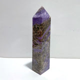 Unique Large Charoite Four - sided Tower For Collection A03 - Wholesale Crystals