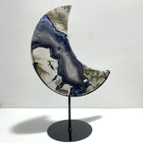 Unique Large Geode Druzy Volcano Agate Moon Carving With Stand(UV - Reactive) 6 - Wholesale Crystals