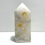 Unique Large Geode Druzy White Moss Agate Four - sided Point - Wholesale Crystals