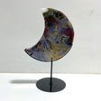 Unique Large Ocean Jasper Moon Carving With Stand 2 - Wholesale Crystals