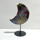 Unique Large Ocean Jasper Moon Carving With Stand 2 - Wholesale Crystals