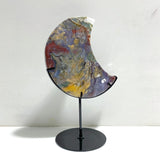 Unique Large Ocean Jasper Moon Carving With Stand 2 - Wholesale Crystals