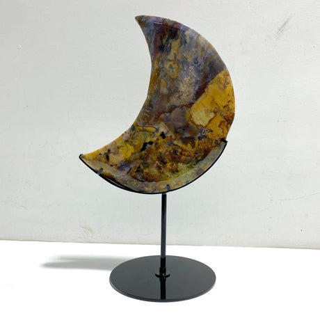 Unique Large Ocean Jasper Moon Carving With Stand 5 - Wholesale Crystals