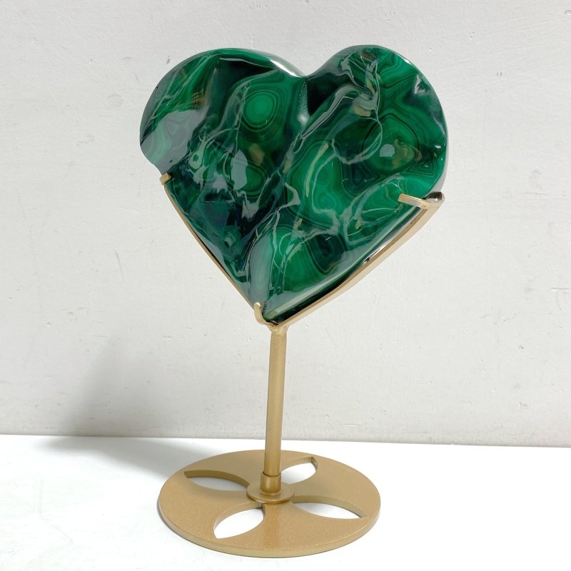 Unique Malachite Heart With Stand -Wholesale Crystals