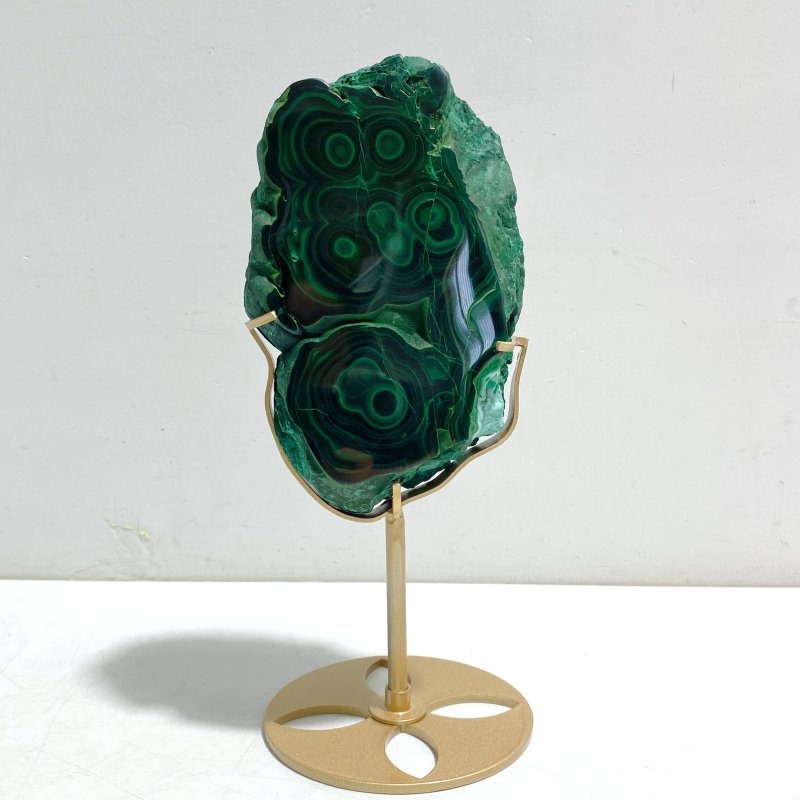 Unique Malachite Raw Bottom With Stand -Wholesale Crystals