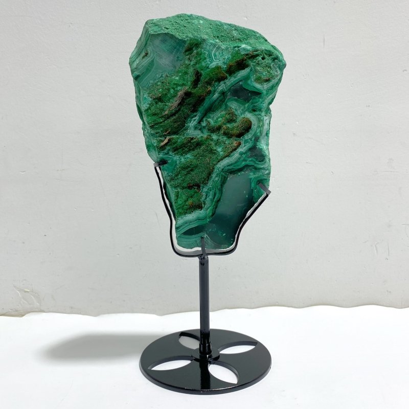 Unique Malachite Raw Bottom With Stand -Wholesale Crystals