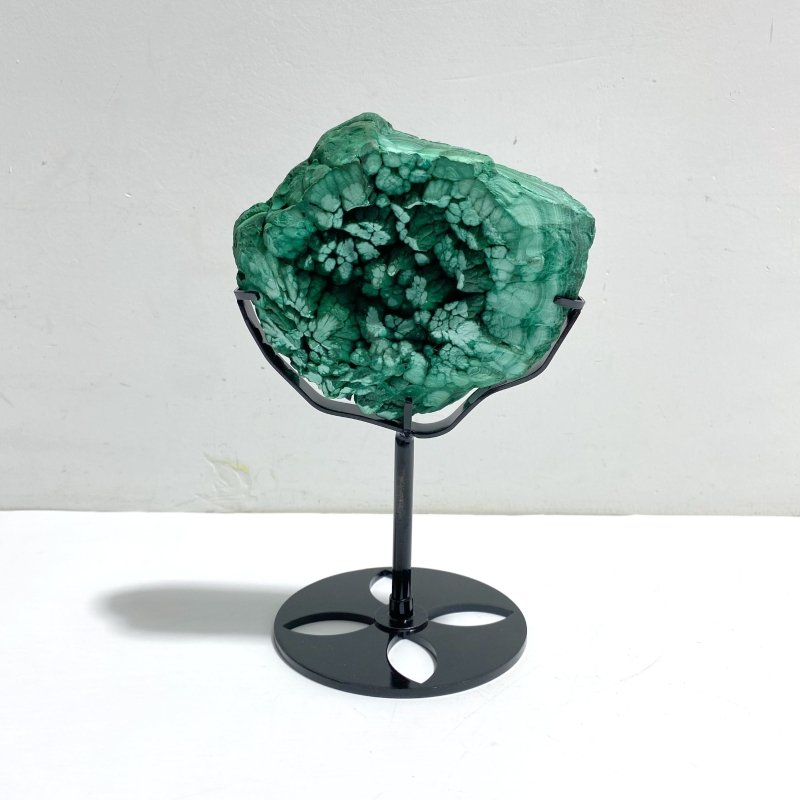Unique Malachite Specimen Raw Bottom With Stand - Wholesale Crystals