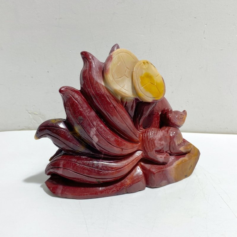 Unique Mookaite Nine-tailed Fox Carving 10 -Wholesale Crystals
