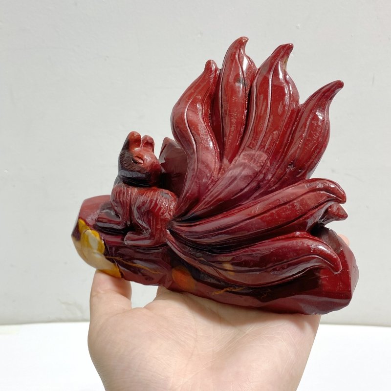 Unique Mookaite Nine-tailed Fox Carving 9 -Wholesale Crystals
