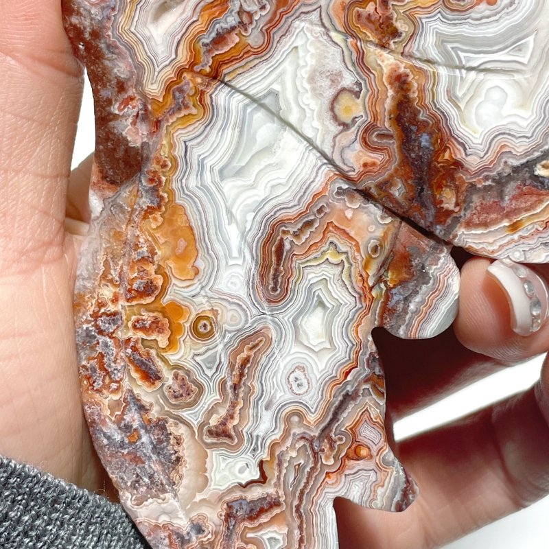 Unique Morocco Agate Butterfly Wing Carving With Stand - Wholesale Crystals