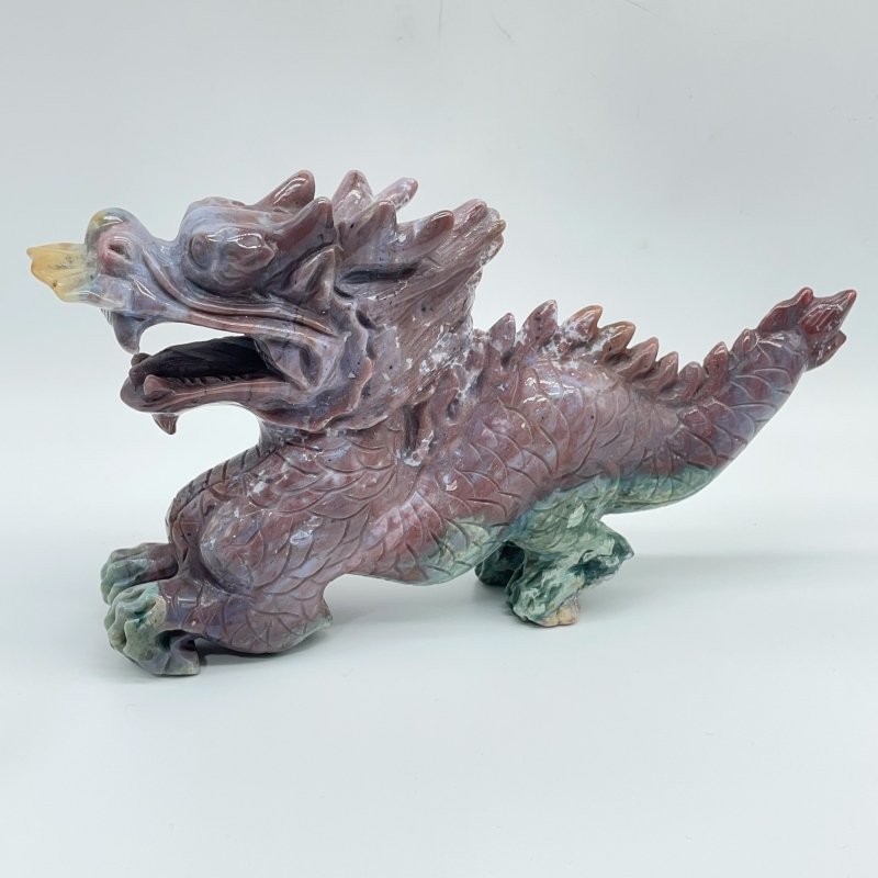 Unique Ocean Jasper China Dragon Carving -Wholesale Crystals