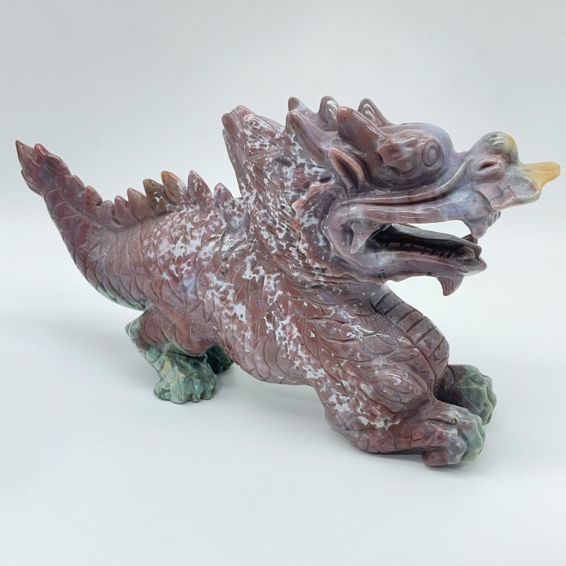 Unique Ocean Jasper China Dragon Carving -Wholesale Crystals