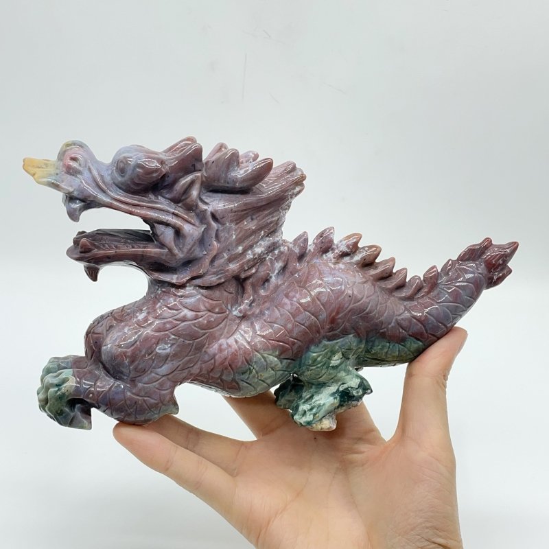 Unique Ocean Jasper China Dragon Carving -Wholesale Crystals