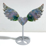 Unique Ocean Jasper Heart Wing Carving With Stand -Wholesale Crystals