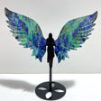 Unique Phoenix Pine Stone Angel Wing Carving With Stand - Wholesale Crystals