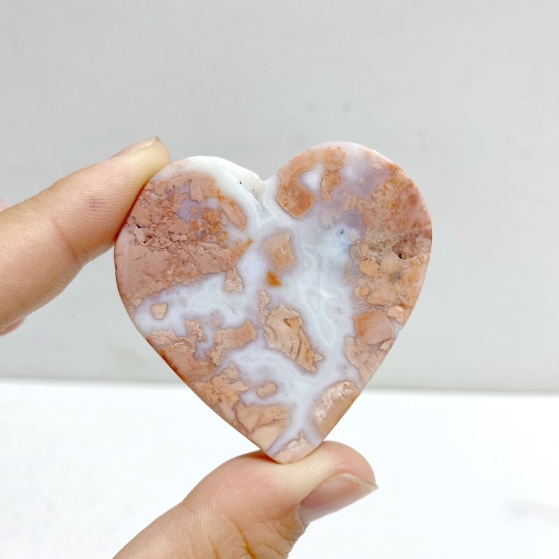 Unique Pink Agate Heart Wing Carving With Stand -Wholesale Crystals