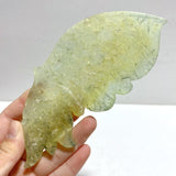 Unique Prehnite Butterfly Wing Carving With Stand - Wholesale Crystals