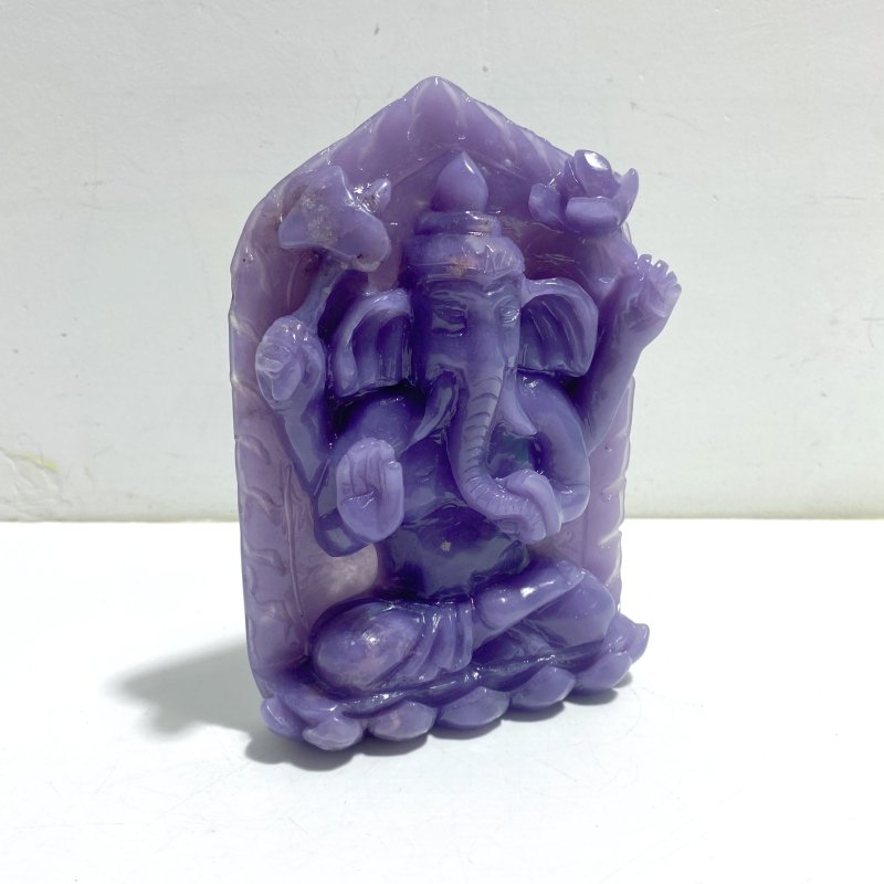 Unique Purple Jade Ganesha Carving - Wholesale Crystals