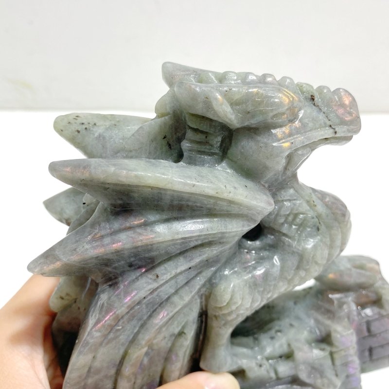 Unique Purple Labradorite Flying Dragon Carving - Wholesale Crystals