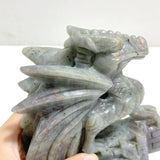 Unique Purple Labradorite Flying Dragon Carving - Wholesale Crystals