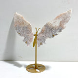 Unique Sakura Flower Agate Butterfly Wing Carving With Stand - Wholesale Crystals