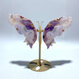 Unique Sakura Flower Agate Butterfly Wing Carving With Stand - Wholesale Crystals