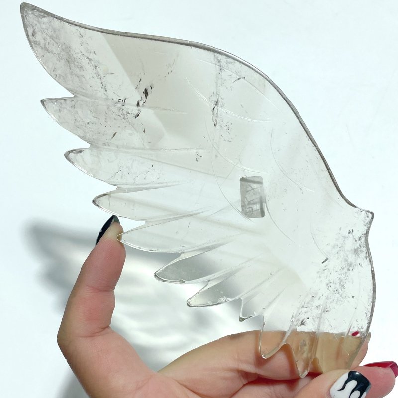 Unique Smoky Quartz Angel Carving Wing With Stand - Wholesale Crystals