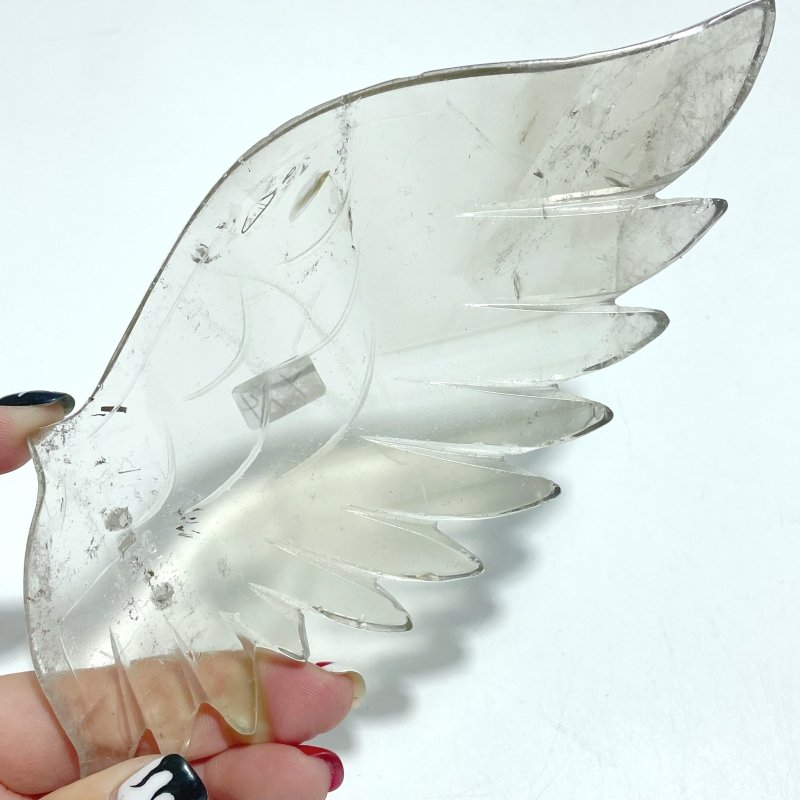 Unique Smoky Quartz Angel Carving Wing With Stand - Wholesale Crystals