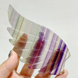 Unique Symmetrical Fluorite Heart Wing Carving With Stand -Wholesale Crystals