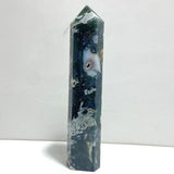 Unique Tall Geode Druzy Moss Agate Point - Wholesale Crystals