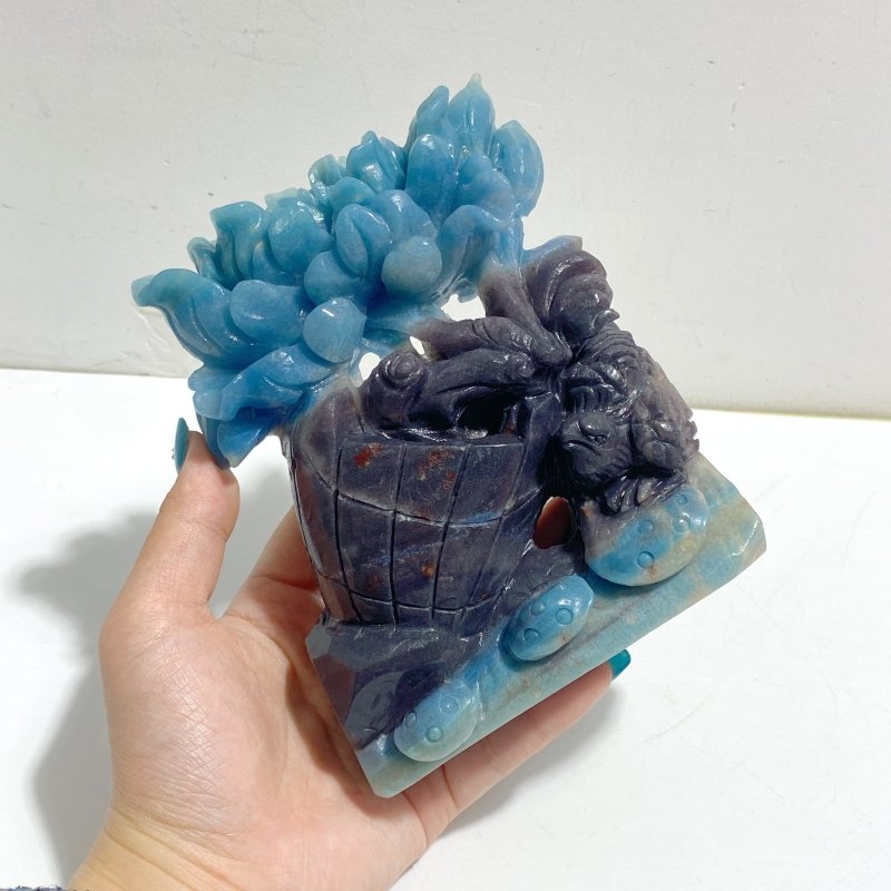 Unique Trolleite Bird&Flower Carving - Wholesale Crystals