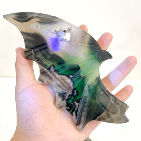 Unique Volcano Agate Bat Wing With Stand (UV - Reactive) - Wholesale Crystals