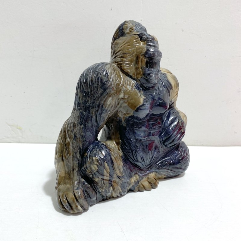 Unique Volcano Agate King Kong Ape Carving 3 - Wholesale Crystals