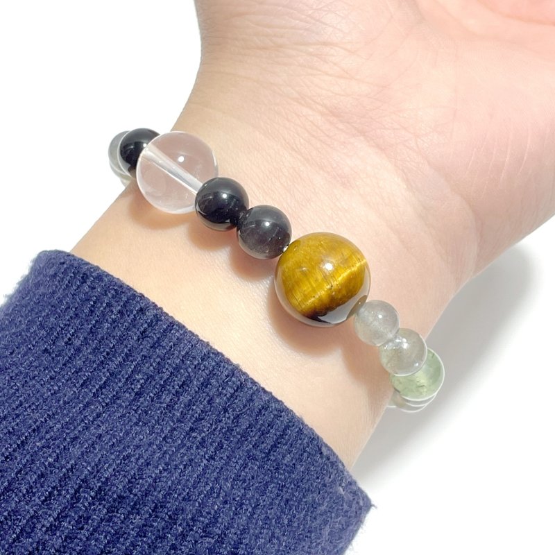 Universe Planets Labradorite Clear Quartz Silver Sheen Obsidian Bracelet Wholesale Original Design - Wholesale Crystals