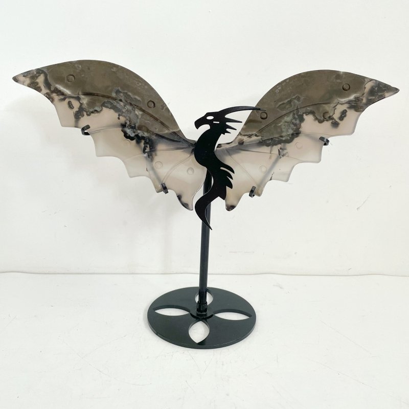 Volcano Agate Flying Dragon Carving With Stand (UV Reactive) - Wholesale Crystals
