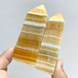 White & Yellow Calcite Four-Sided Tower Point Wholesale -Wholesale Crystals