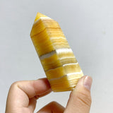 White & Yellow Calcite Four-Sided Tower Point Wholesale -Wholesale Crystals