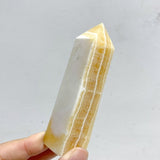 White & Yellow Calcite Four-Sided Tower Point Wholesale -Wholesale Crystals
