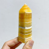 White & Yellow Calcite Four-Sided Tower Point Wholesale -Wholesale Crystals