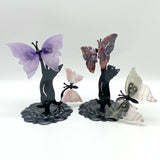 Wholesale Crystal Butterfly Wing Carving with Cat Metal Stand (Mixed Materials) -Wholesale Crystals