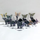 Wholesale Crystal Butterfly Wing Carving with Elephant Metal Stand (Mixed Materials) -Wholesale Crystals