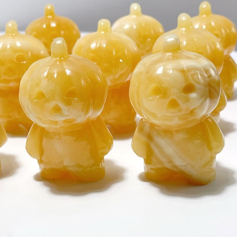 Yellow Calcite Halloween Baby Pumpkin Carving Wholesale - Wholesale Crystals