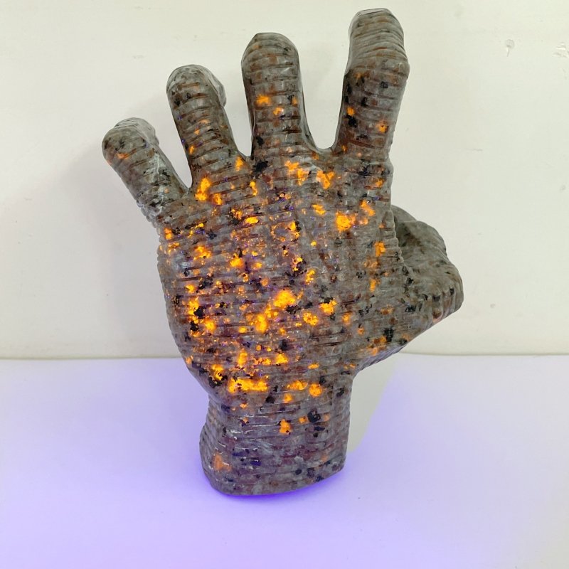 Yooperlite Stone Witchcore Demon Hand Carving - Wholesale Crystals