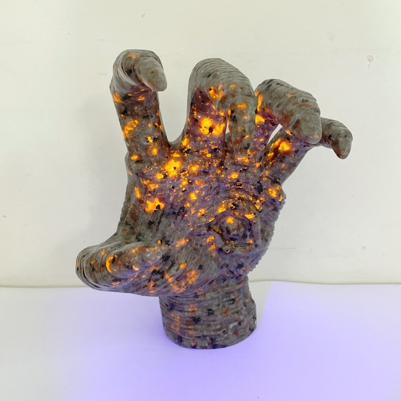 Yooperlite Stone Witchcore Demon Hand Carving - Wholesale Crystals